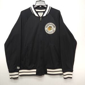 CCM Official Vintage Apparel NHL Chicago Blackhawks Full Zip Jacket Black Medium